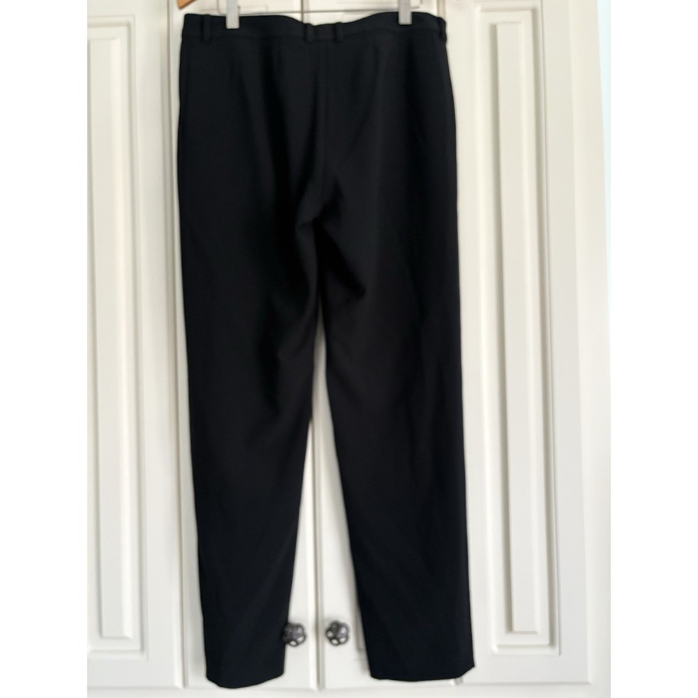St. John Caviar Womens Jennifer‎ Pants Black Flat Front Slacks Size 6 - Picture 3 of 7